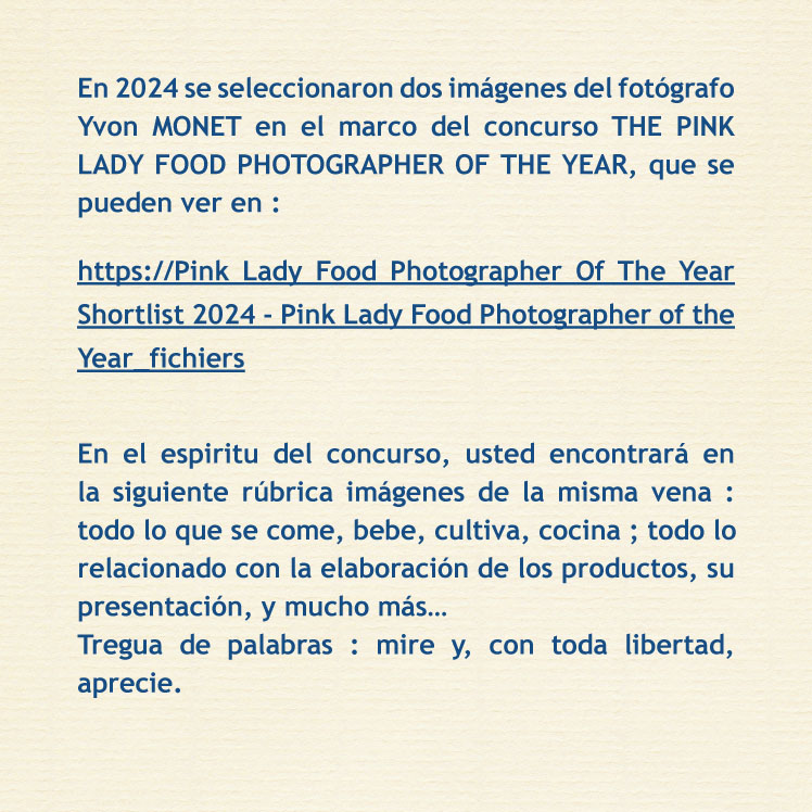 Pink Lady - Food Photographer of the Year - Texte espagnol Yvon Monet